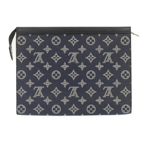 LOUIS VUITTON Monogram Savanna Pochette Voyage ClutchBag Navy M66639 Auth 29183A - Picture 2 of 16